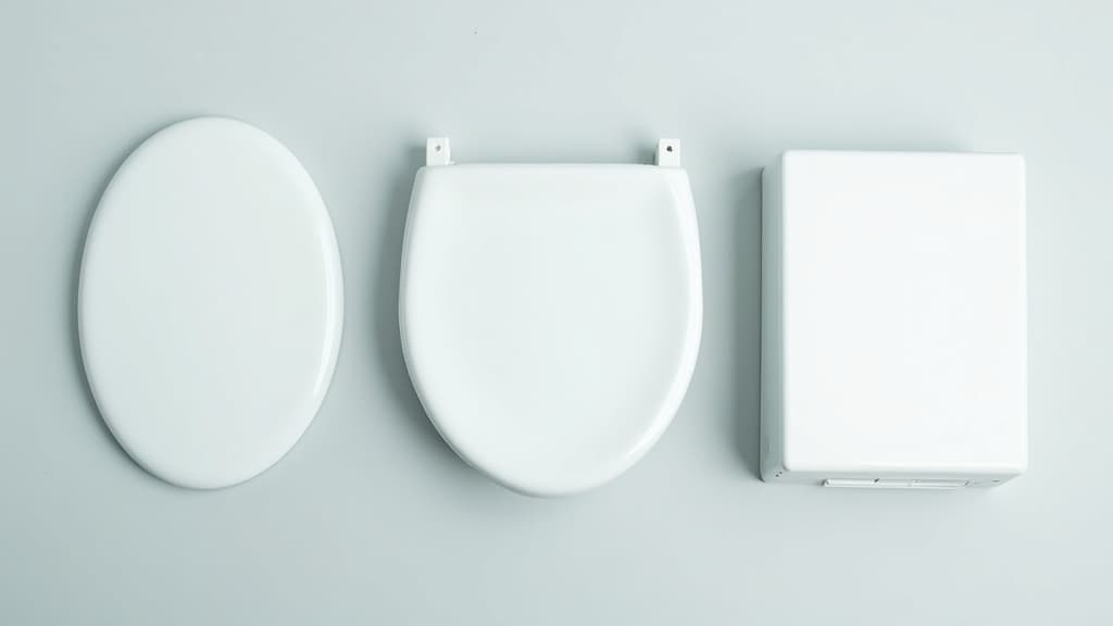 Drei WC-Sitz-Grundformen nebeneinander: oval, D-Form und eckig
